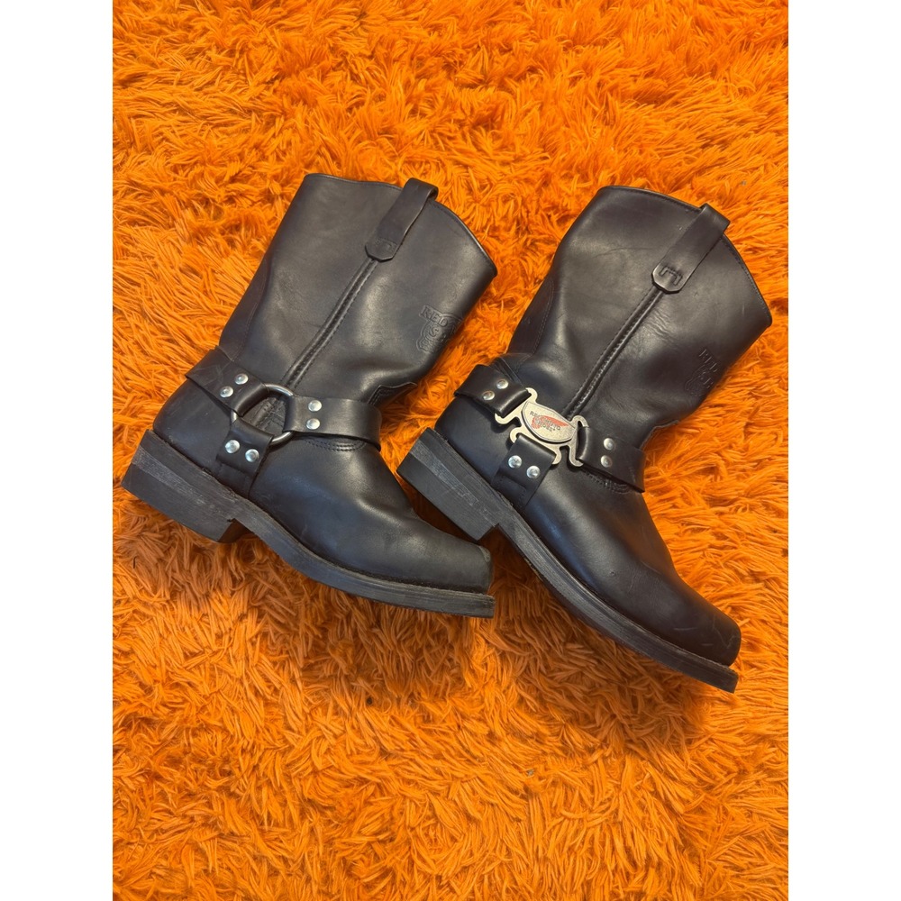 Vintage 2003 Red Wing 969 Motorcycle Harness Boots 9.5 E2 Black Leather USA